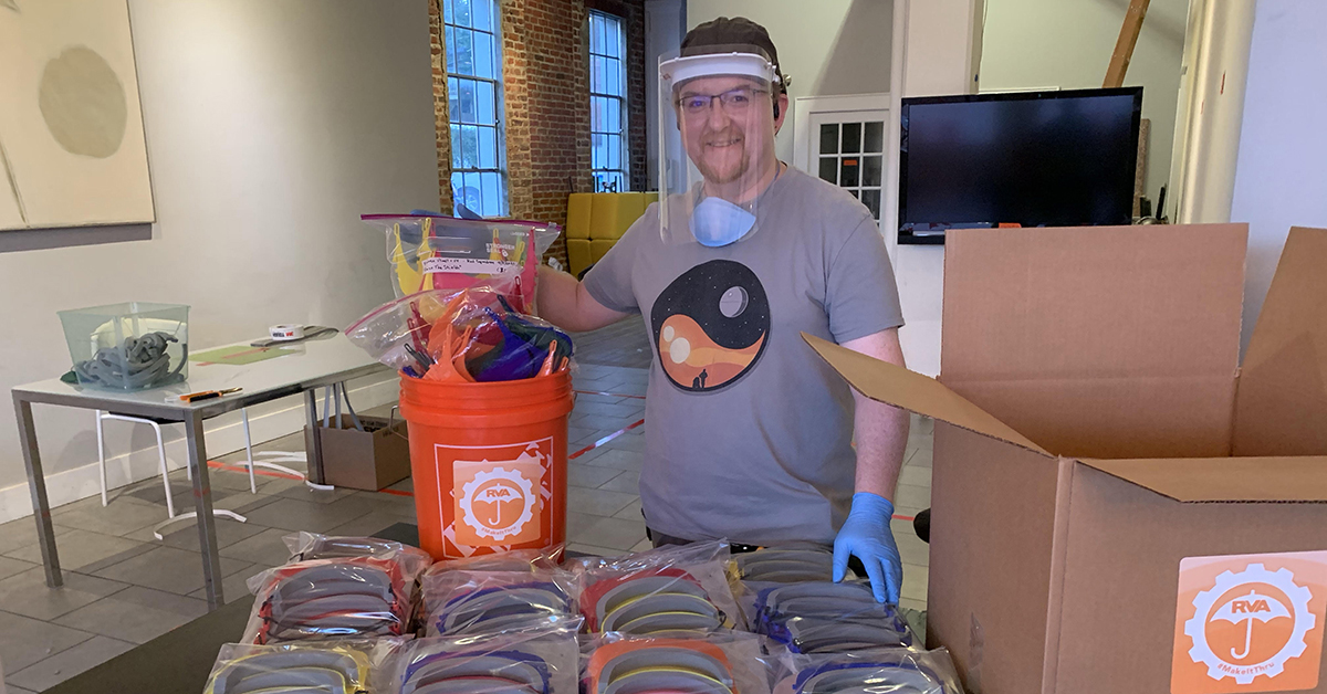 Etienne, a lead software engineer and co-founder of Capital One Makers, lead the build of much needed PPE at the start of COVID-19